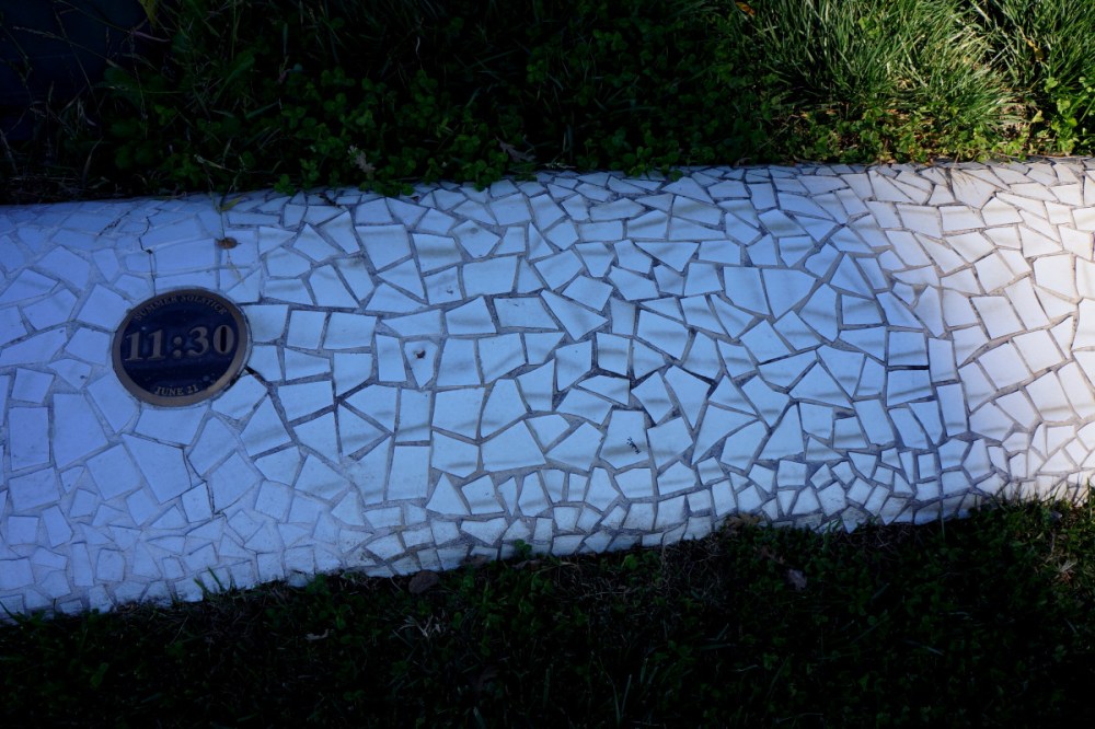 Sundial Bridge. Time of day is displayed by location of shadow on this ground structure.